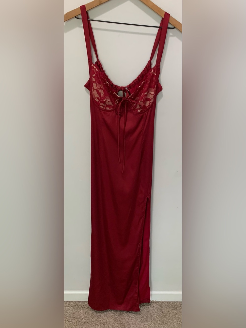 Thats So Fetch Sorrento Satin Maxi Dress Red Size 12 NWT